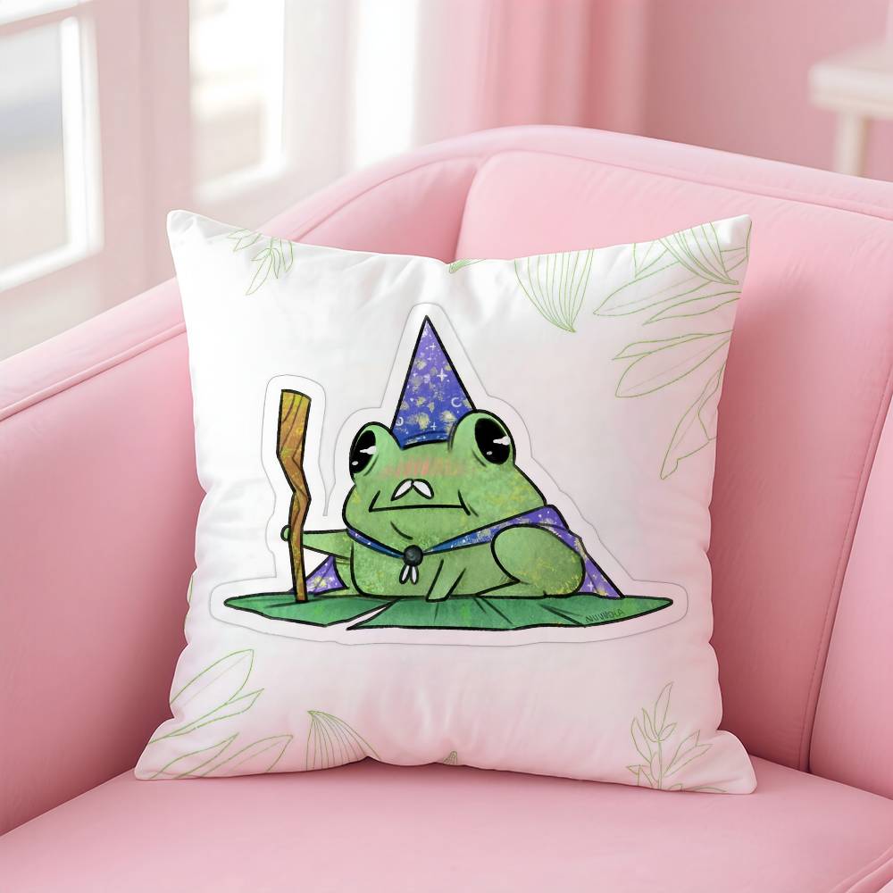 Аниме W-Wizard F-frog Наволочка Подушка Анти-пылевой клещ Подушка Невидимая молния Шелковистый короткий плюш Чехол для диванной подушки