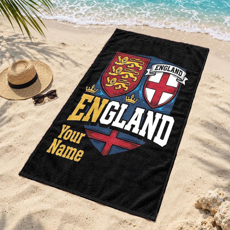 England national football team Custom Name Beach towels also serve as bath towels summer essential a musthave for the outdoors the beach and the pool