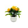 Rose Faux Potted Flower With Injection Molded Plastic For Home And Office Decoration