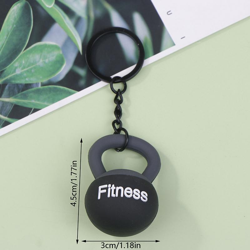 3D брелок для ключей в виде гири для женщин, симпатичный брелок для ключей от автомобиля, спортивный брелок из ПВХ, креативный брелок для сумки