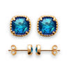 [R5812] - Gold Plated Earrings 'Sissi' Golden Blue - 5x5 Mm
