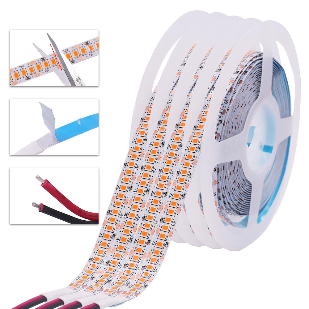 DC 12V LED Strip Light Orange 2835 SMD 120/240LEDs Flexible LED Tape 4mm 8mm 10mm Width LED Ribbon Light Rope for Decoration 5M