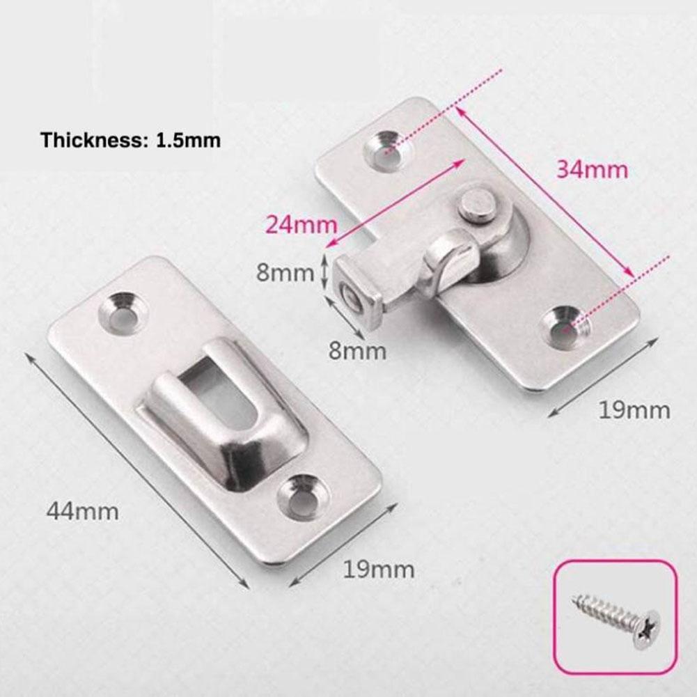 Door Lock 90 Degree Barn Door Latch Bolt Stainless Steel Hook Latch Window Cabinet Locks Right Angle Sliding Gate Lock Hardware