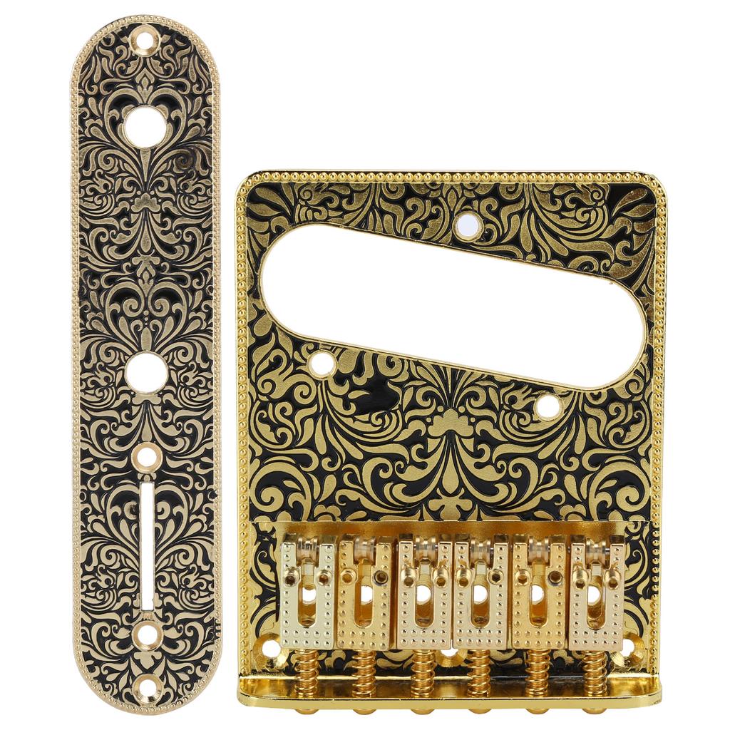 Резной узор Бридж для электрогитары 6 седел Хвостовик Аксессуары для электрогитары