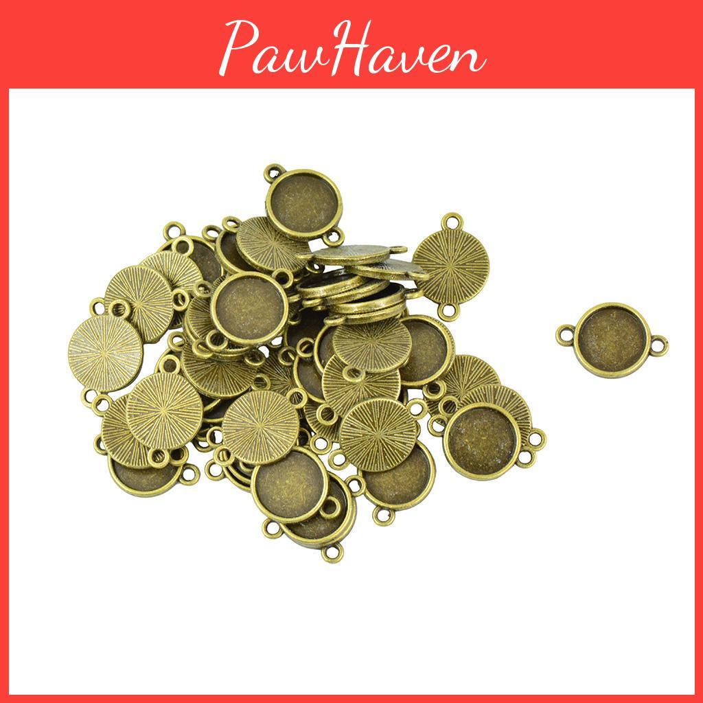 Bezel Base Blank Setting 50pcs For Cabochon Jewelry Diy Charm Connector 12mm