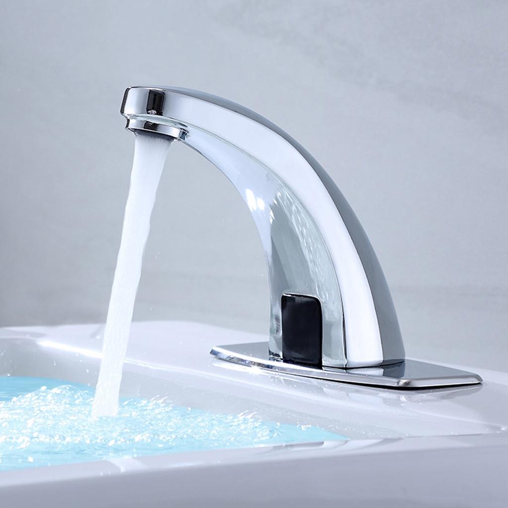 Автоматические смесители с инфракрасным датчиком для горячей и холодной воды в ванной комнате, бесконтактный водосберегающий индуктивный электрический смеситель для воды, мощность