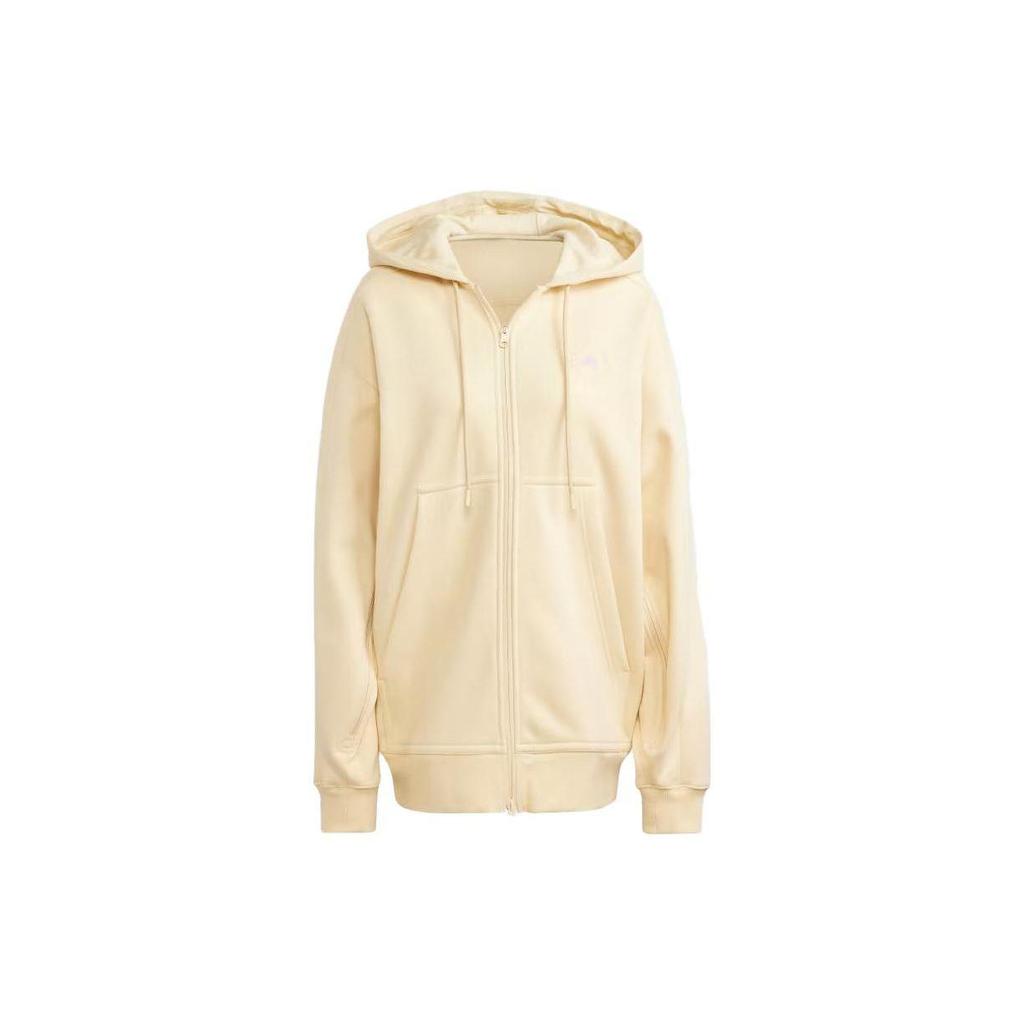 adidas Женская куртка-толстовка Essentials свободного кроя с флисовой подкладкой на молнии песочно-коричневого цвета IB5112
