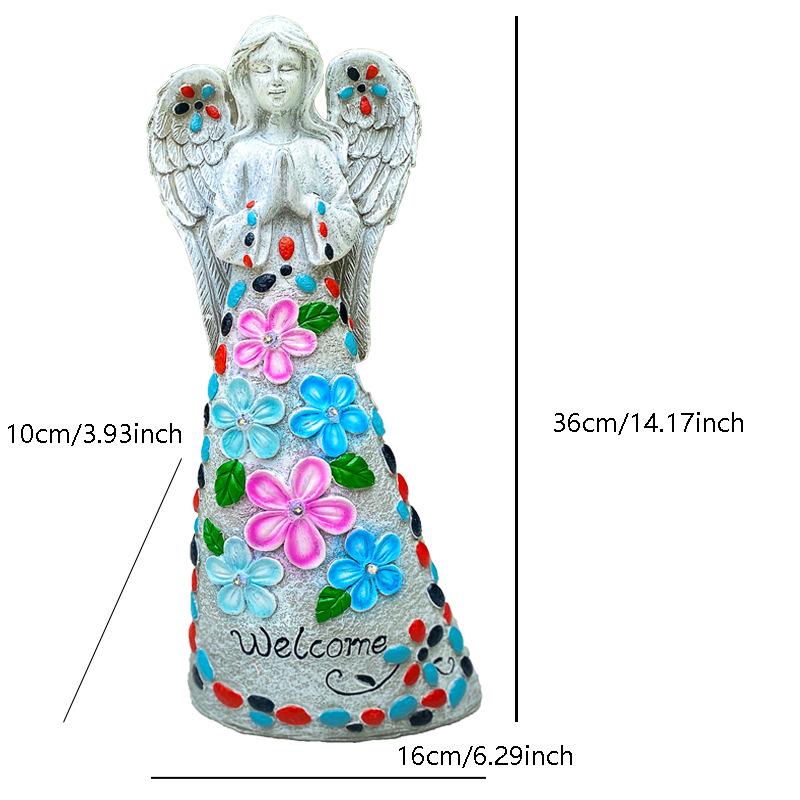 Садовые фигурки ангелов на солнечной батарее - Уличные полимерные садовые украшения