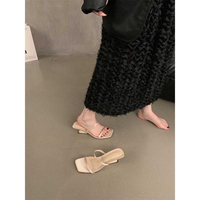 Модный брендовый дизайн, нишевый французский односложный сандалии на высоком каблуке, женская обувь, летние босоножки на танкетке, тапочки на высоком каблуке