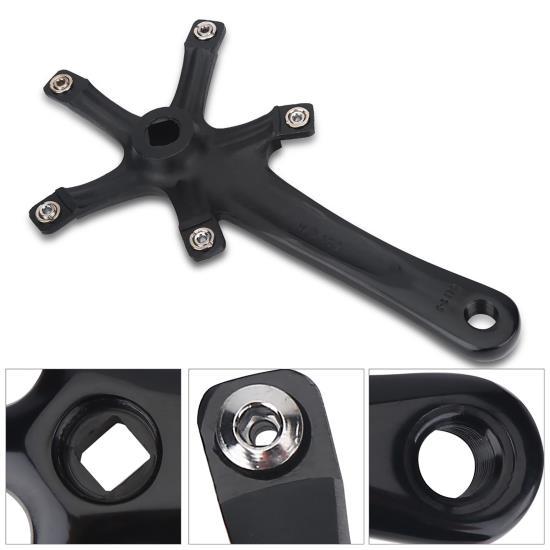 1 пара 170 мм для горного шоссейного велосипеда, запчасти для ремонта одинарного шатуна из сплава (черный)