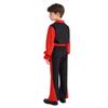 Boys Flamenco Dance Outfit Color Block Turn Down Collar Long Puff Sleeve Pullover Shirt Elastic Waistband Pants Belt