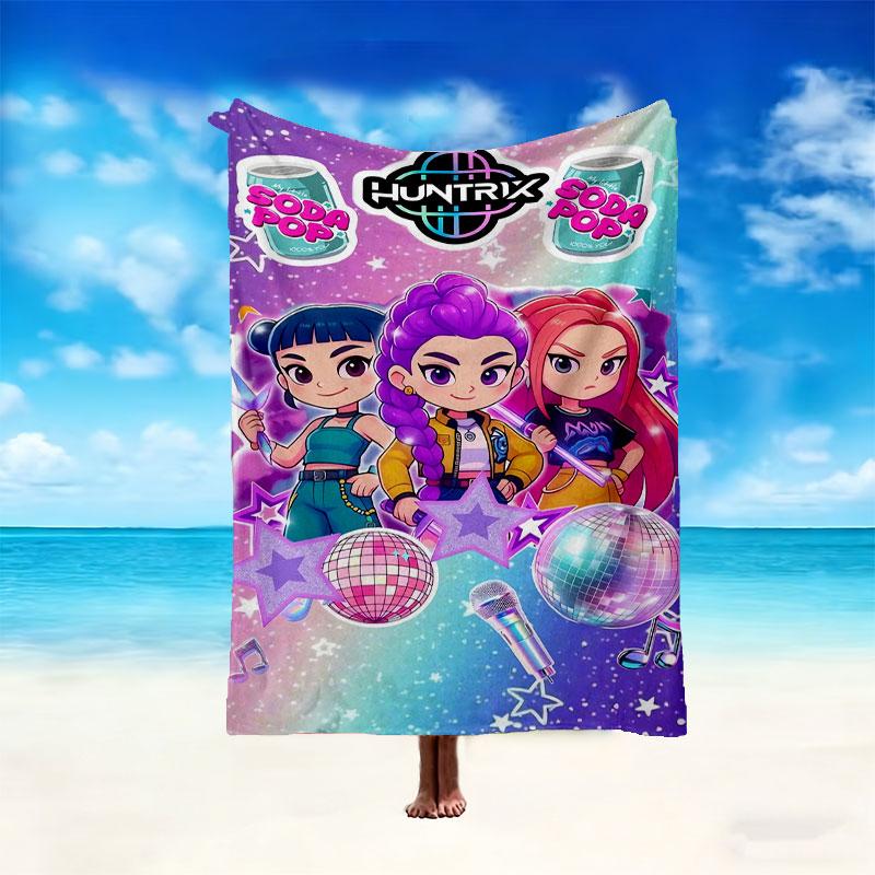 [1pc Kpop Demon Hunters Blanket] All-Season Blanket - Cozy Blanket for Sofa Couch Home Decoration, Digital Printed Nap Blanket