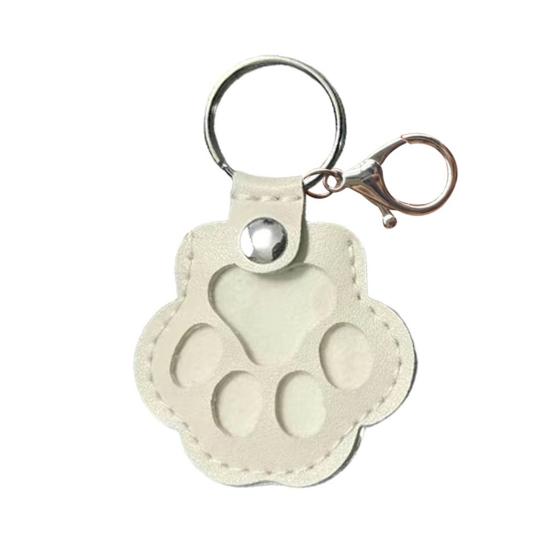 Pet Hair Keepsake Keychain Dog Cat Paw Shape Hair Storage Pendant Keychain Memorial Collection Keychain with Keyring Pet Memorial Gift