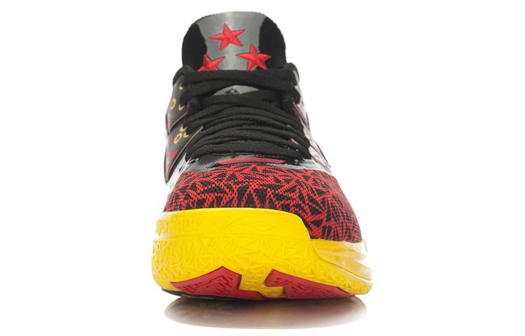 Li Ning WOW 4 Баскетбольные кроссовки Унисекс Средняя высота Красный/Черный/Желтый ABAL037-21