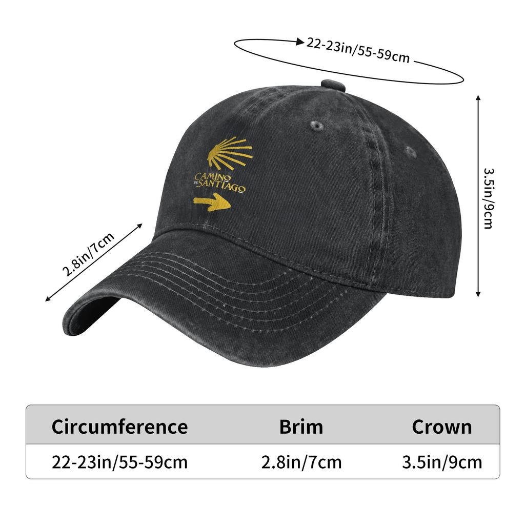Кепка Бейсболка Camino Des Santiago Винтажная Потертая Джинсовая Ракушки Фильм Путь Snapback Кепка Унисекс Стиль Регулируемая Посадка Шапки Кепка