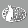 Rabbit Sticker, Well, Grass, Standing Ears, White