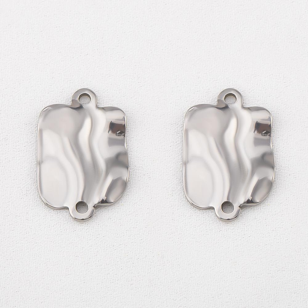 10pcs Stainless Steel 18K Plated Oval Star Heart Charms Double Hole Pendants for DIY Necklace Bracelet Jewelry Making Supplies