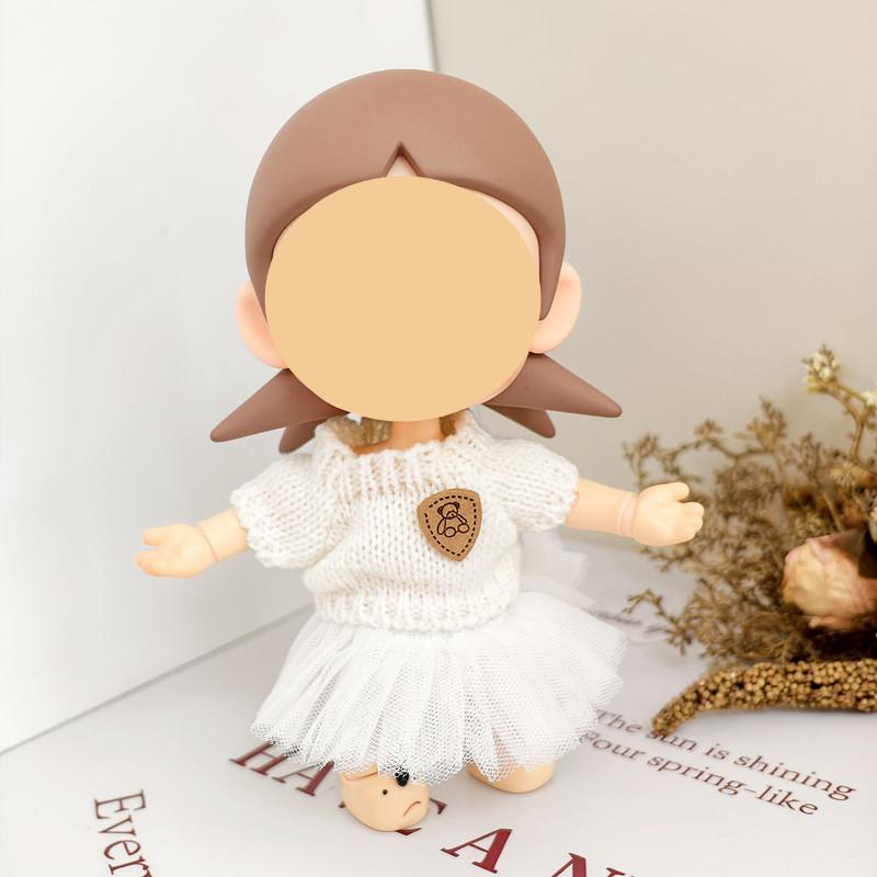 [Cloth Only]Doll Knitted Outfit & Accessories for 20CM Action Dolls , Sweater and Chiffon Skirt Set.
