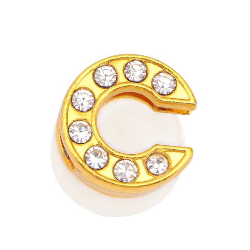 Новые золотые буквы алфавита, шармы для обуви, металлическая кнопка, стразы, корона, украшения для обуви, аксессуары для садовой обуви для женщин, мужчин, 1 шт.