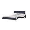 Single Bed Mathis 140x190 Cm White and Black with Slatted Base Included - MATHIS WHITE AND BLACK