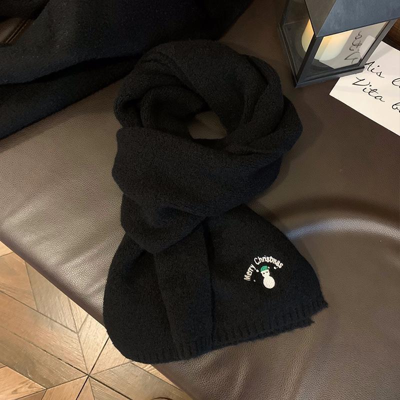 Christmas Gift Soft Waxy Scarf for Women Autumn and Winter Versatile Warm Korean Version Student Red Deer Scarf