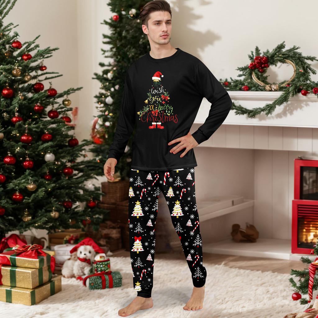 Принт Милый Семейный Комплект Пижамы, Домашняя Одежда, Семейный Комплект Топ с Длинным Рукавом и Брюки