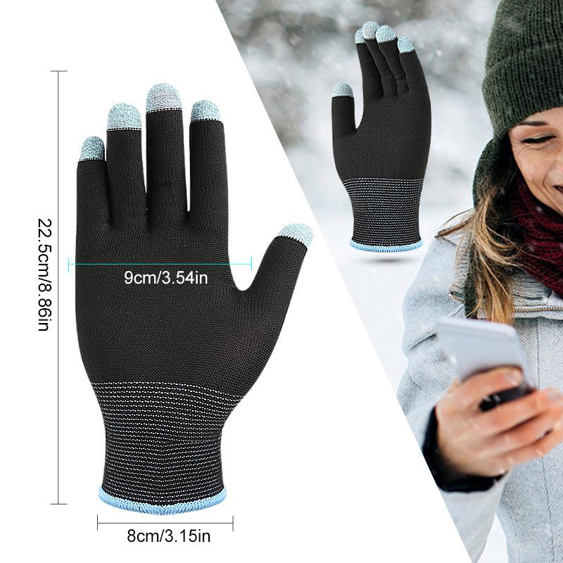 1Pair All Finger Operations Gaming Gloves Providing Accurate Screen Interaction For Mobile Devices For Winter Warmth