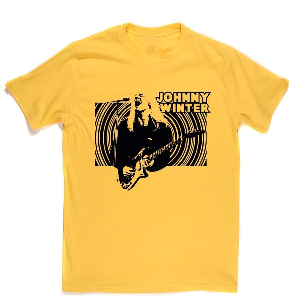 НОВИНКА Johnny Winter Желтая Хлопковая Все размеры S-5XL Подарок Для фанатов Футболка HD292 Унисекс Футболка