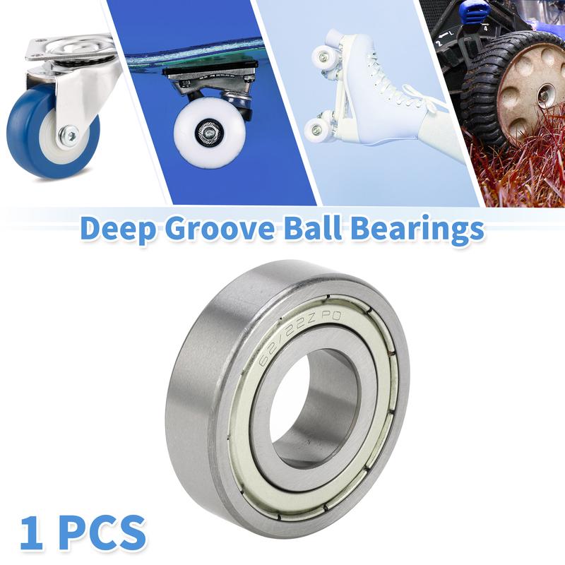 Motoforti 62/22ZZ Deep Groove Ball Bearings P0 22x50x14mm Lubricated Bearings Double Metal Seal Scooter Skateboard Wheel