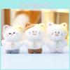 Brown Cat Soft Plushie Keyring With Pp Cotton Filling For Gift For Cat Lovers