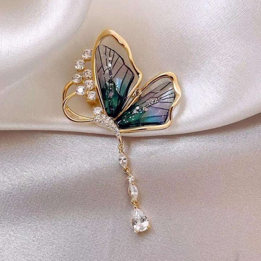 Dragonfly/Butterfly Shaped Badge Pin Imitation Pearl Jewelry Pin Brooches  Clothing Accessories