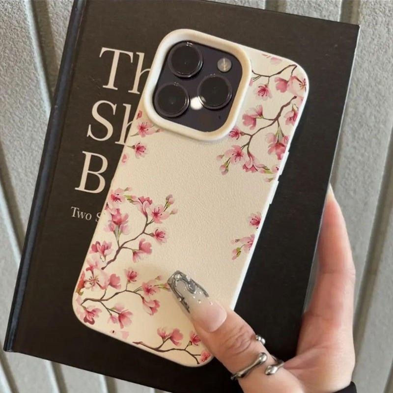 Чехол для телефона с узором из розовых цветов сакуры для iPhone 17 Air 16 15 Pro 14 13 12 11 Pro Max Чехол 16E 15 Plus Мягкая силиконовая крышка