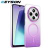 KEYSION Роскошный градиентный блестящий магнитный чехол для телефона Redmi 14C Прозрачная жесткая ПК противоударная задняя крышка для Xiaomi POCO C75