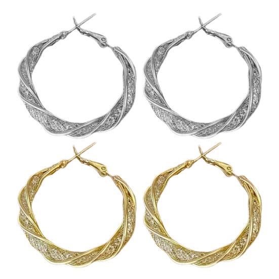 1 пара модных серег-кольца в обертке, металлические круглые серьги, преувеличенные элегантные очаровательные серьги, ювелирные изделия, подарок