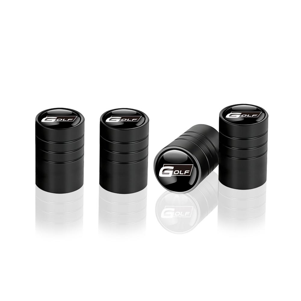4Pcs Car Aluminum Metal Wheel Tire Valve Caps Stem Cover For Volkswagen VW R Polo Passat Rline Golf Tiguan Jetta GTI ID.3 Touran zr8