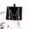 Cross Pendant Punk Ear Cuffs Jewelry With Electroplated Alloy For Women Gifts