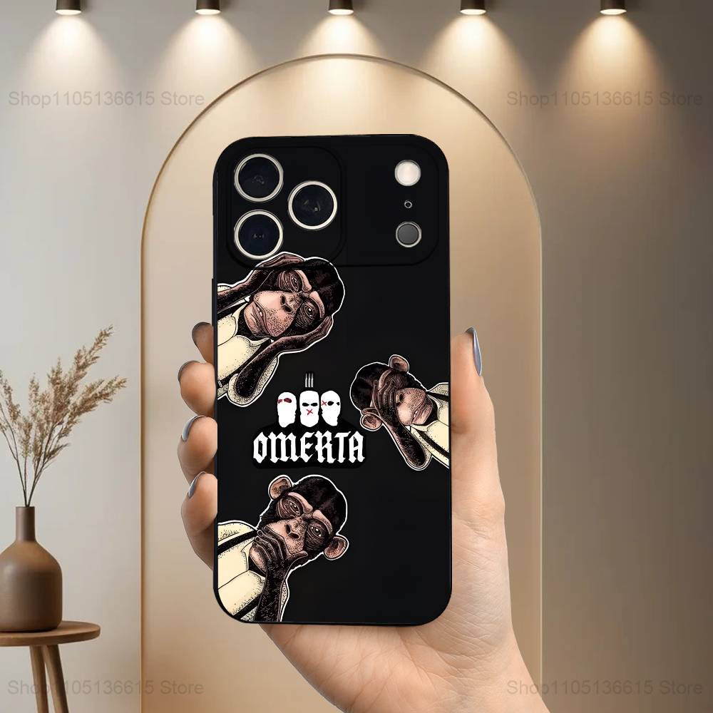 Singer 47 O-Omerta M-Maes Phone Case For iPhone 17,16,15,14,13,12,11 Plus,Pro Max,XS,X,XR,SE,Mini,8,7,Soft Silicone Black Cover