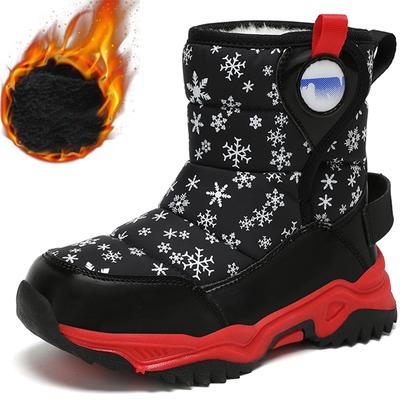 Осенне-зимние детские зимние ботинки длинные пушистые теплые волчьи зубы нескользящие износостойкие детские нескользящие водонепроницаемые уличные зимние спортивные ботинки