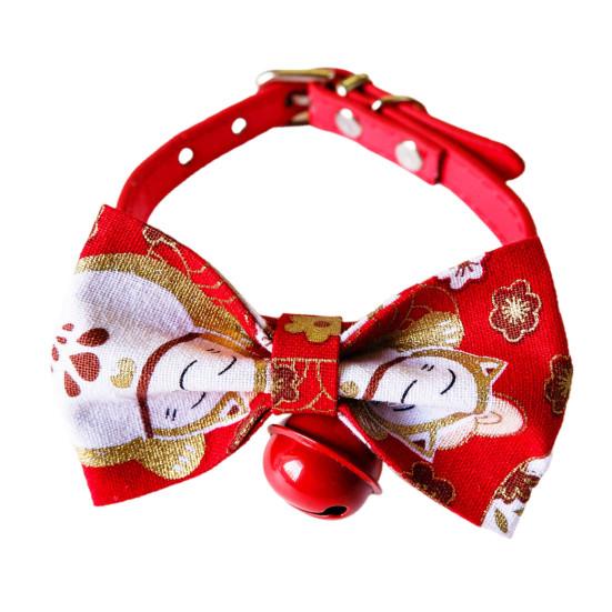 Ошейник для собак с китайским узлом, декоративный полиэстер, ошейники для домашних животных, кошек и собак с колокольчиком