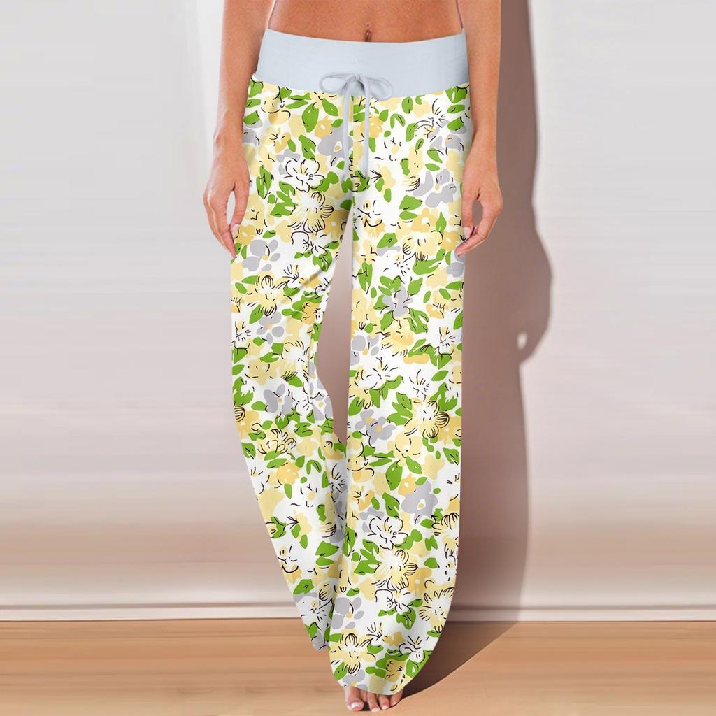 Женские повседневные спортивные брюки с винтажным принтом, пижамные брюки с карманами