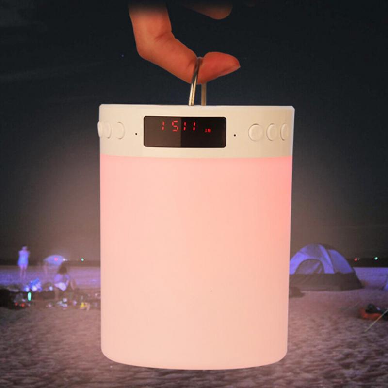 Bluetooth Speaker Dimmable LED Touch Night Light With Alarm Clock