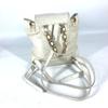 VERSACE vintage Sunburst Backpack Bag Chain Backpack Embossed Leather Ivory/Gold