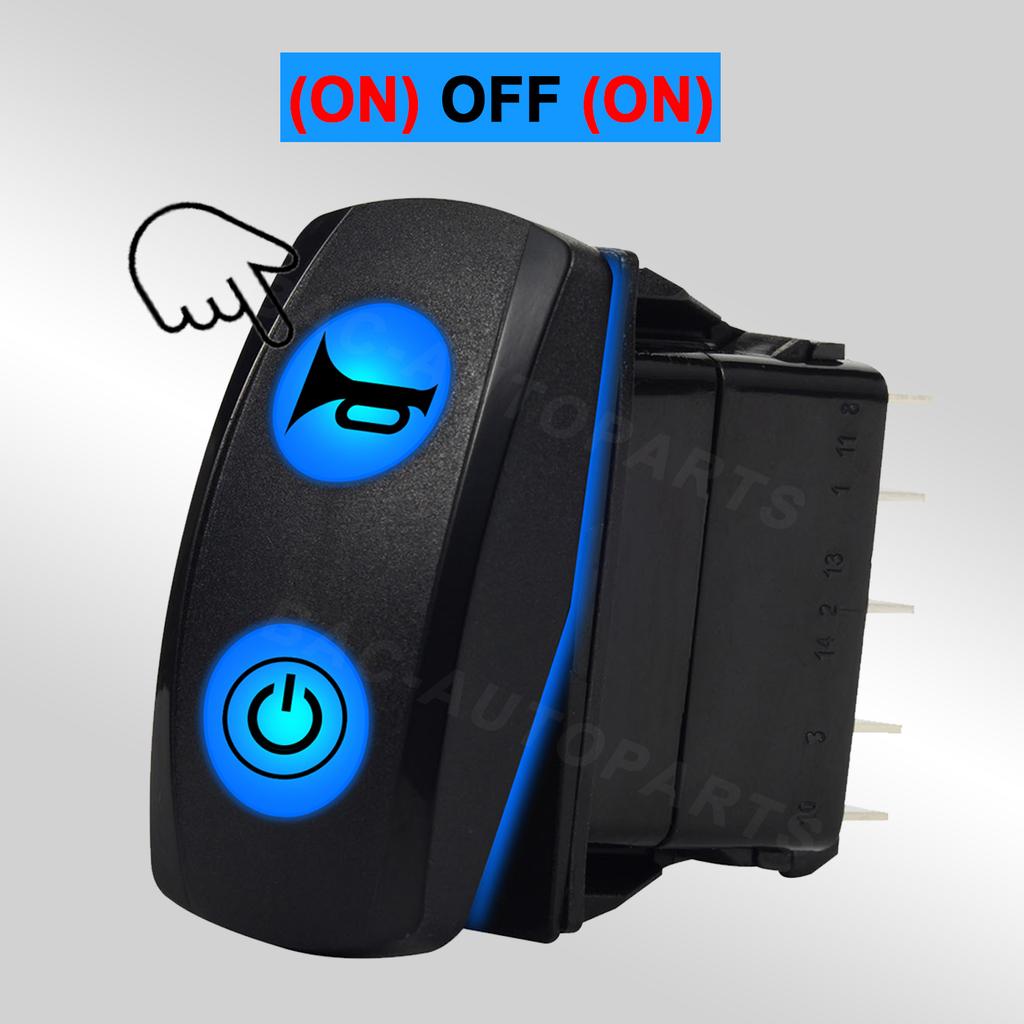 12V 24V Blue LED Rocker Switch DPDT 3 Position Momentary Latching 10 Pin Waterproof for Winch Wiper Trim Tabs Car Marine Boat RV Battery Switches5