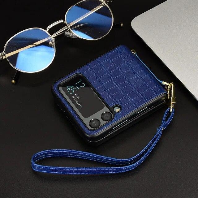 Роскошный кожаный чехол-кошелек с защитой от падения для Samsung Galaxy Z Flip 4 5 5G Flip5 Flip4 Flip3 Flip 3, чехол для телефона с защитой от падения