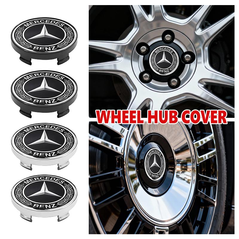For Benz 4PCS Car Wheel Center Hub Cap Sticker Accessories AMG VIANO GLB GLC W108 W124 W126 W169 W176 GLE GLK AB1