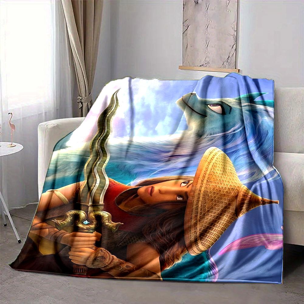 1Pc Fantasy Warrior Journey Flannel Blanket, Soft And Comfortable, Casual Warm, Camping Travel, Christmas, Halloween Xmas Gift S1457