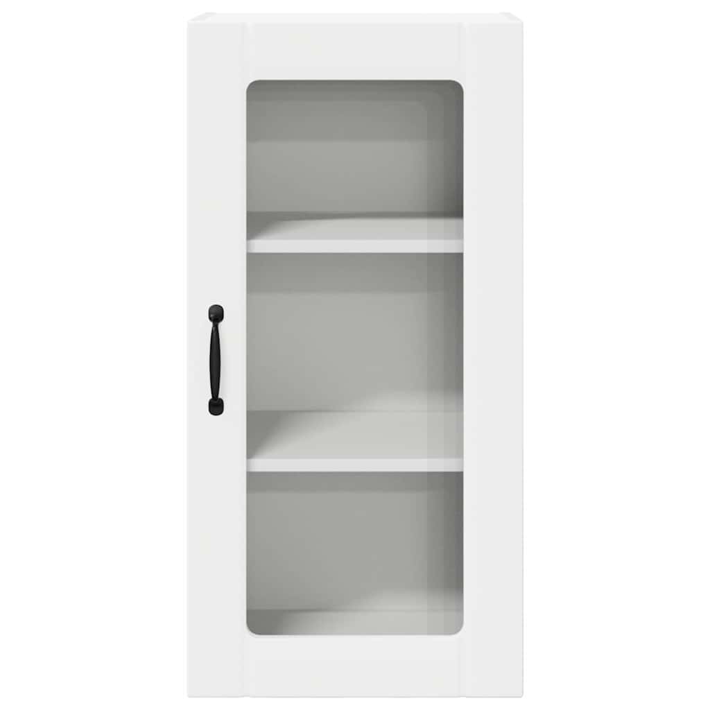 Wall Mounted Glass Cabinet PORTO 2 pcs White 40 x 31 x 80 cm Particleboard