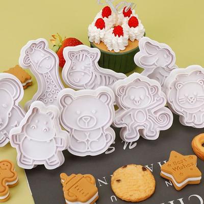 Сердце Пара Домашняя Кухня DIY Поделки Милые Инструменты для Выпечки Плунжер Паста Сахар Инструменты для Украшения Цветок Цветок Динозавр Форма для Печенья Штамп для Печенья Торт