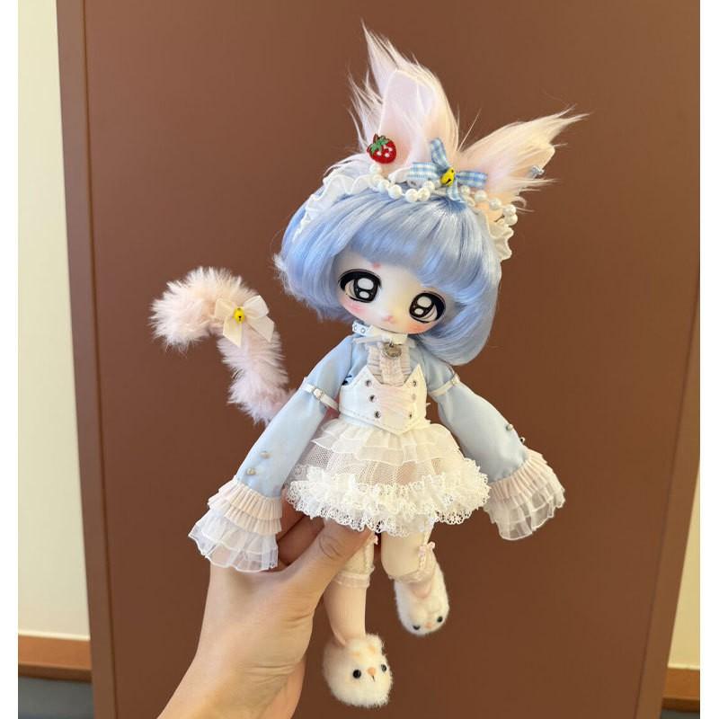 6-inch BJD Doll Outfit Set Catgirl Maid Dress With 36 Design Cotton Fabric 15-35 Old Collectors