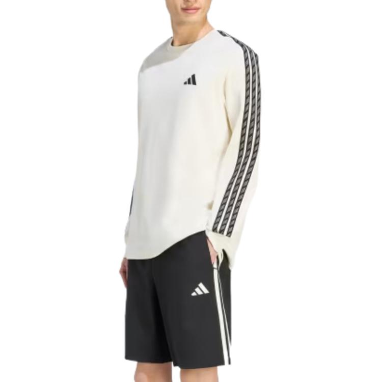 Men's Adidas Sportswear T Shirts Men's Ecru Crew Neck Moderate